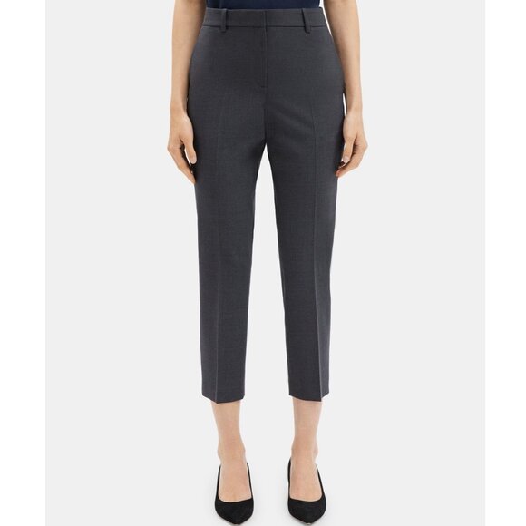 NWT Theory Treeca 2 Slim Cropped Office Pant in Stretch...